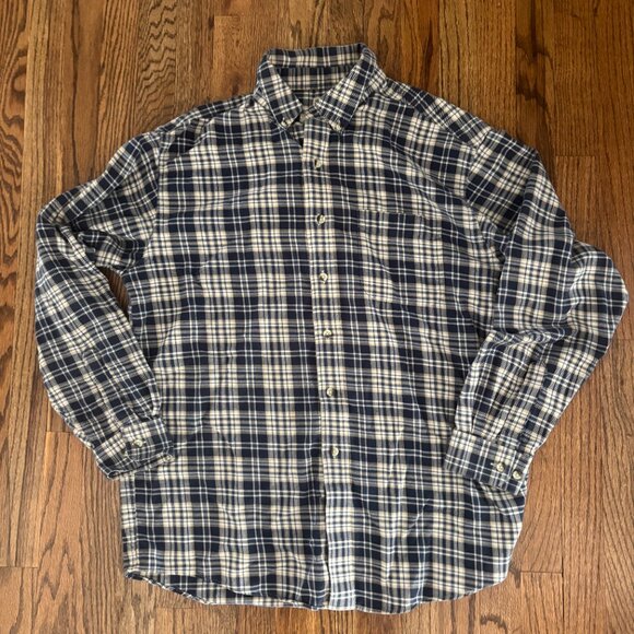 L.L. Bean Flannel Button Up Shirt Men's Plaid Size Large - Picture 1 of 4